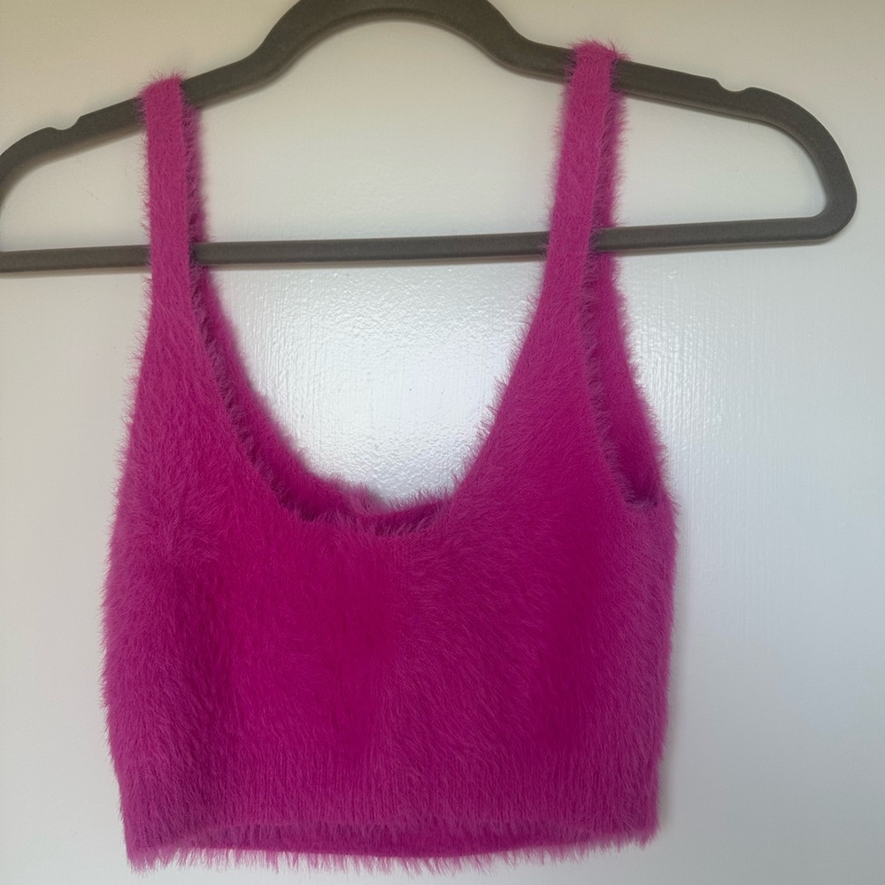 Jonathan Simkhai Vibrant Pink Fuzzy Cardigan Set - Picture 7 of 7